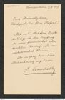 Nachlass Franz Steindachner, Brief von Josef Szombathy an Franz Steindachner (09.08.1907), Inv.Nr. 534.11, Seite 1